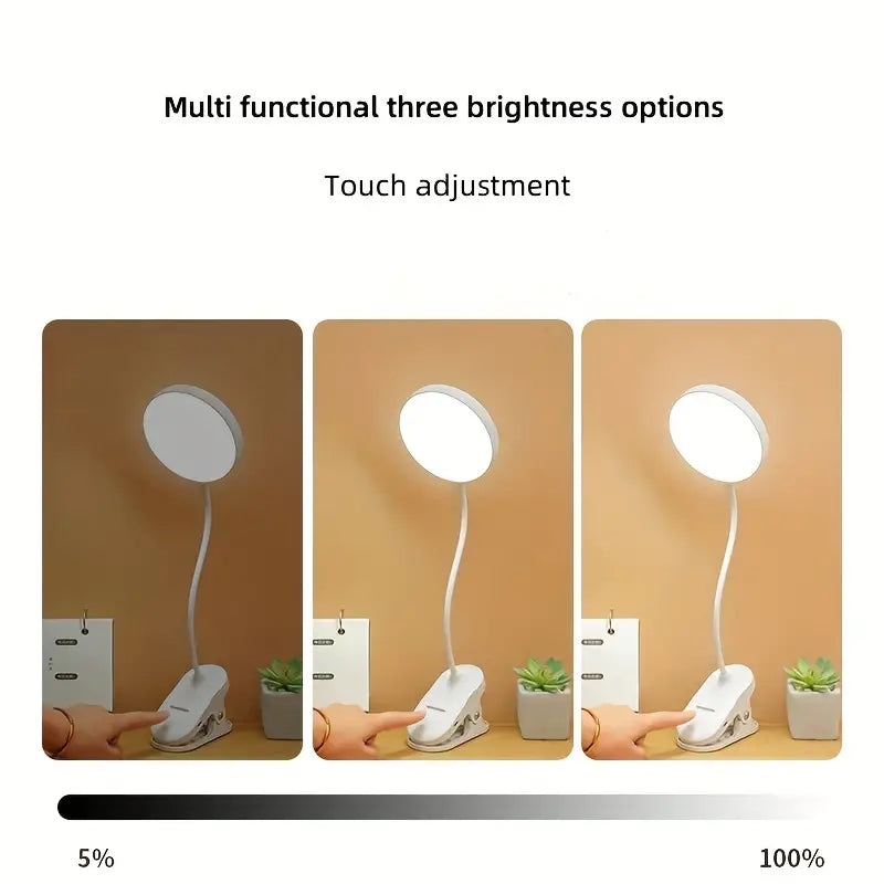 Flexi-Beam 3-Mode LED Clip-On Reading Light | Eye-Caring Gooseneck Lamp