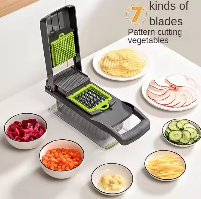 14-in-1 Professional Vegetable Chopper, Slicer & Dicer with Container